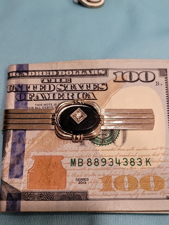 Other - Vintage Money Clip With Diamond Accent